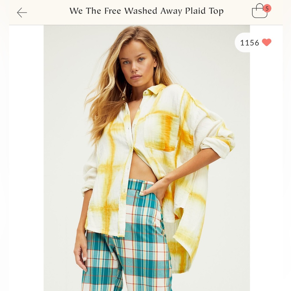 We The Free Washed Away Plaid Top